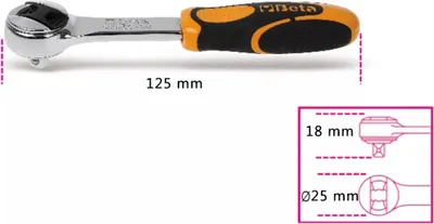 Produktbild von BETA Umschaltknarre 1/4 Außenvierkantantrieb 48 zahnig