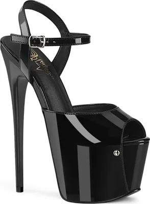 Produktbild von JUBILANT-09 Pleaser Damen Stiletto High Heels Plateausandaletten schwarz Lack