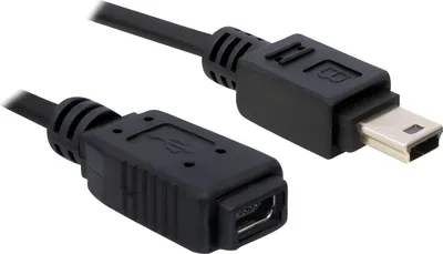 Obrázek produktu pro Delock 82667 USB Verl. Delock Mini-B -> Mini-B St/Bu 1.00m sw