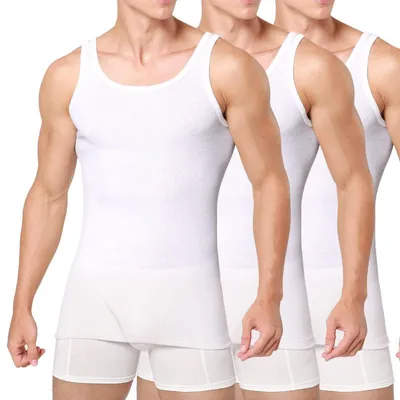 Produktbild von Unterhemd Herren 3er Pack Tank Top Baumwolle Schwarz Weiß Mehrfarbig 3XL