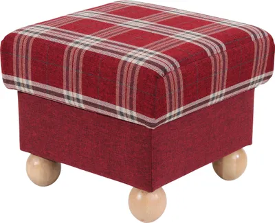 Produktbild von Max Winzer Hocker Monarch - Flachgewebe rot - Maße: 54 x 54 x 48 cm