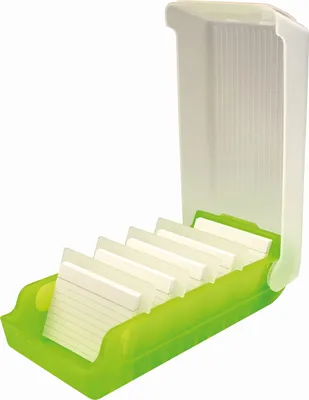 Produktbild von helit H6901059 - Karteikarten Box „the beebox“ DIN A8 quer, grün, Lernkartei und