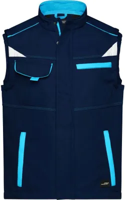 Produktbild von Workwear Softshell Vest - COLOR - navy/turquoise, Gr. L