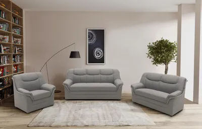 Produktbild von DOMO Collection Sofa Berlin FK, 3 Sitzer Couch mit Federkernpolsterung, 3er Couchgarnitur 178 x 90 x 89 cm (BxTxH), hellgrau