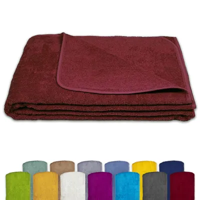 Produktbild von KiGATEX Frottee-Decke 150x200 cm – 100 % Baumwolle, Sommerdecke & Tagesdecke – , waschbar, weich & atmungsaktiv – Farbe: Kirsche