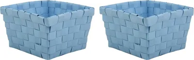 Obrázok produktu pre MSV úložný kôš 14x14x9 cm pastelová modrá sada 2 ks