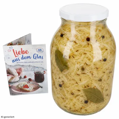 Produktbild von Einmachglas 3L Vorratsglas TO100 Deckel weiß Rezeptheft Einkochen