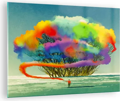 Produktbild von Bilder auf glas - Abstraktion Natur - 70x50cm - Glasbilder - Wandbilder - Kunstdruck - zum Aufhängen bereit - Wanddekoration aus Glas - Glas Bilder - Wandbild auf Glas - Einteilig - GAA70x50-3728