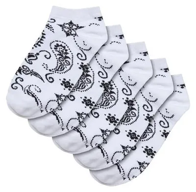 Obrázek produktu pro Ponožky Urban Classics Bandana Pattern No Show Socks 5-Pack white - 47–50