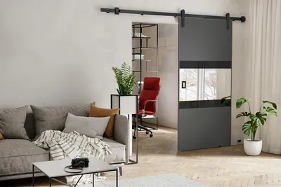 Produktbild von KIER FURNITURE MIA – Schiebetür Komplettset – 96x205x1,6 cm - Graphit