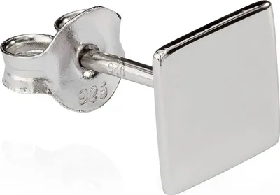 Produktbild von Einzelohrstecker Platte 925 Silber anlaufgeschützt glanz 7x7mm kleine Ohrring