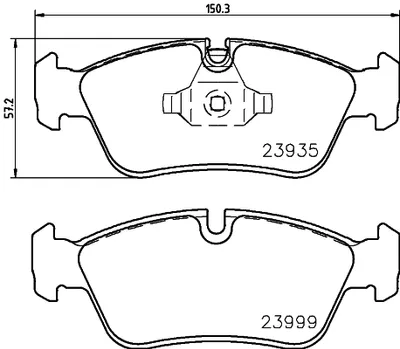 Produktbild von HELLA Bremsbeläge Satz Vorne Bremsklötze für BMW 3 Limousine (E90) 8DB 355 011-281