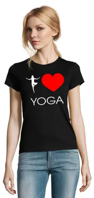 Produktbild von Love Yoga Damen Yoga Print Shirt Rundhals Baumwolltop Fit