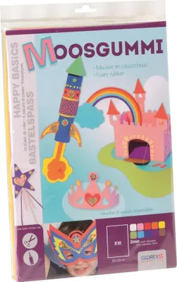 Produktbild von Glorex Moosgummi sortiert A4 2 mm 10 Stück