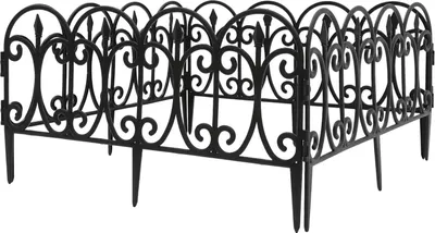 Immagine prodotto di Set da 5 recinzioni da giardino - Recinzione a incastro per aiuole - Plastica PP, forma ad arco, elementi 58x23 cm, a incastro - Nero