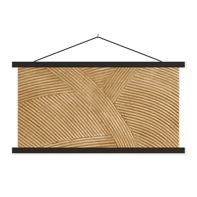 Produktbild von MuchoWow® Textilposter Struktur - Natur - Kunst - Rattan 90x45 cm mit schwarzem Rahmen - Klemmleisten