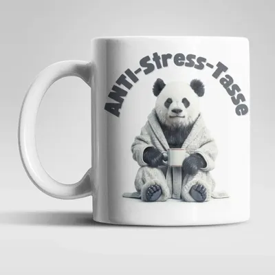 Produktbild von Anti Stress Panda Kaffeetasse Teetasse Tasse Geschenkidee 325 ml – Panda-02