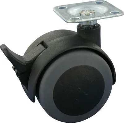 Produktbild von Satz 4x Möbelrolle Doppelrolle weiches 2x Rad Ø40 Platte 38x38
