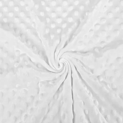 Image de Tissu Minky à pois blancs, vendu au mètre (50 cm de large) - 50 x 150 cm - Blanc | par Craft Loom
