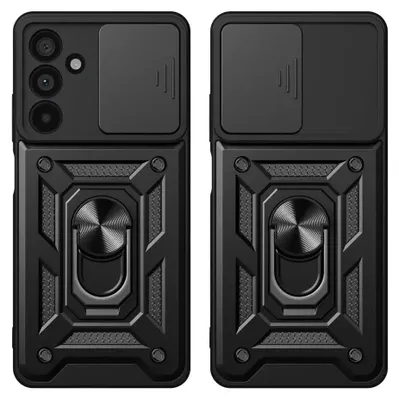 Produktbild von Tech-Protect CamShield Pro Hülle kompatibel mit Samsung Galaxy A56 5G mit Kameraschutz und 360° Ringhalter Schwarz