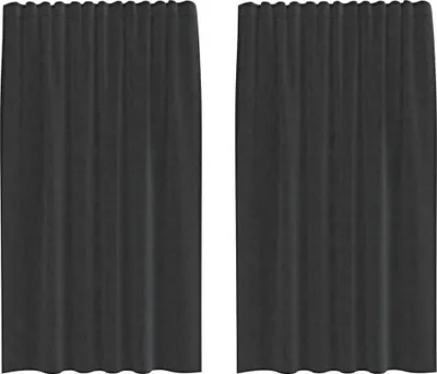 Produktbild von Voile Vorhänge mit Stangentaschen 2 Stk. Schwarz