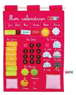 Image de Ludi calendrier rose éducatif en tissu