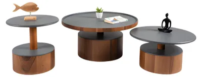 Image de Table d'appoint Table basse Table de salon Table de canapé Élégant Moderne 3 pièces