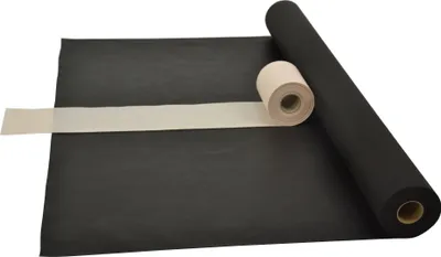 Produktbild von Sensalux Kombi-Set 1 Tischdeckenrolle 1,18m x 25m schwarz + Tischläufer 15cm creme