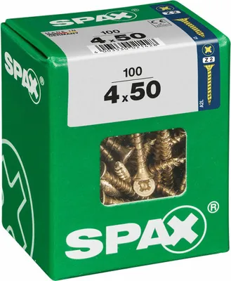 Produktbild von SPAX 4081020400507, Schraube, Stahl, Zink, Holz, Flachkopf, Pozidriv, Gelb