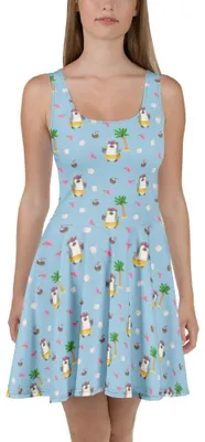 Produktbild von Mr. & Mrs. Panda Damenkleid Pinguin Kokosnuss XXXL - Blau - Geschenk, Minikleid, A-Linien-Kleid, Kleid, Hawaii, Erholt, Damen-Sommerkleid, Kurzes, Aloha, Ferien, Urlaub