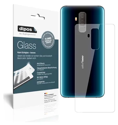 Produktbild von 2x Schutzfolie für Ulefone T2 Rückseite - Anti-Shock 9H Folie dipos Glass