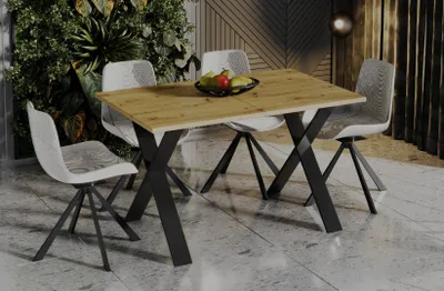 Zdjęcie produktu dla Stół rozkładany X 130(210)x80 dąb artisan