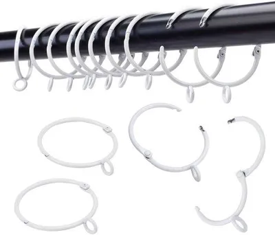 Immagine prodotto di Anelli per tende bianchi, 24 pezzi, Ø 5,1 cm, con cerniera