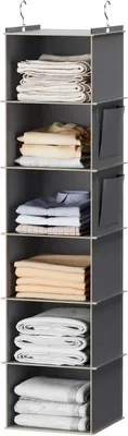 Produktbild von YOUDENOVA Hängeregal Organizer Ordnungssystem mit 6 Fächern Grau MDF Bambus