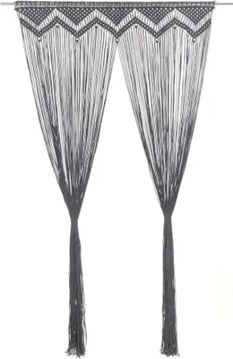 Produktbild von Makramee Vorhang Anthrazit 140x240 cm Baumwolle