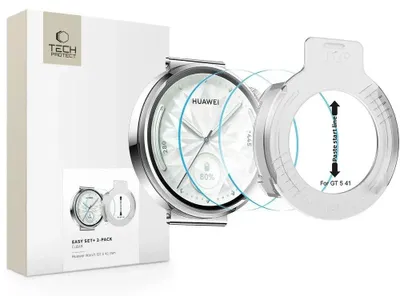 Zdjęcie produktu dla Szkło Hartowane Tech-Protect Easy Set+ 2-Pack Na Huawei Watch Gt 5 41 Mm - Przezroczyste