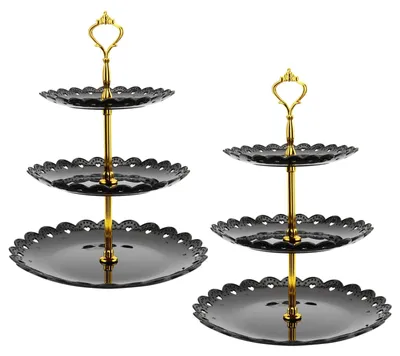 Immagine prodotto di Solidchoice - Set di 2 supporti a 3 livelli per cupcake, torte e dolci