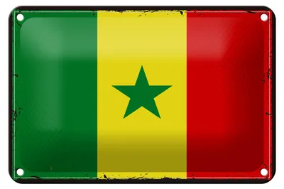 Produktbild von Blechschild Flagge Senegal 18x12cm Retro Flag of Senegal Dekoration