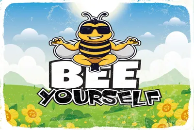 Produktbild von vianmo Blechschild 12x18 cm Bee yourself Biene Wiese