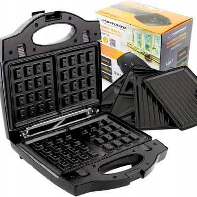 Produktbild von 3-in-1-Toaster 700W-Waffeleisen, Grill und Toasts, Antihaftbeschichtung
