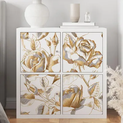 Produktbild von M?belaufkleber – Lumaléa – Blumen – Klebefolie + GLANZ-Schutzfolie – 1 Aufkleber – 35 x 35 cm