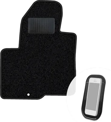 Produktbild von moto-MOLTICO Fahrer Fußmatte Auto Velours Fahrerseite Autoteppiche Schwarz Fahrermatte 1-teilig passend für Hyundai Santa Fe II 2006-2009