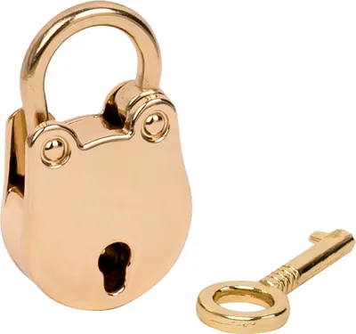 Produktbild von HMF Mini Deko Vorhängeschloss mit Schlüssel, 3,8 x 2,5 x 1 cm, Gold