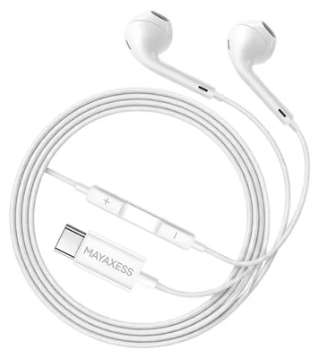 Produktbild von Mayaxess, USB-C Kopfhörer mit Mikrofon für Pixel 8a, Weiß