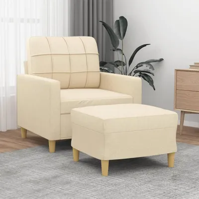 Produktbild von Sessel mit Hocker, cremefarben, 60 cm, aus Stoff, 19.7 kg