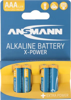Produktbild von Ansmann X-Power Alkaline Batterie Micro AAA, LR3, 4er Papierblister