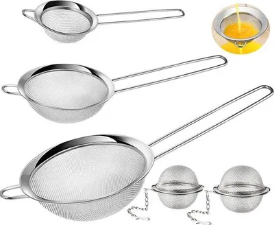 Produktbild von Famanu Küchensieb 5-teilig - feines Netz, ergonomischer Griff