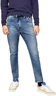 Productafbeelding van Jeans Heren - Spijkerbroek Mannen - Casual Draagcomfort - Taps Toelopende Pasvorm - Hoge Taille - Blauw