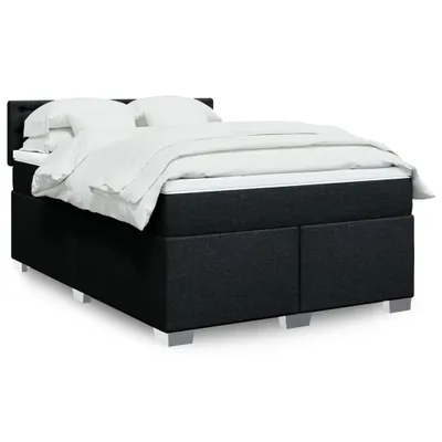 Produktbild von Design Boxspringbett mit Matratze Schwarz 140x200 cm Stoff, Klassische Betten 2024 Neu