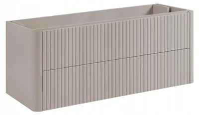 Obrázek produktu pro Rodan Koupelnová skříňka pod umyvadlo 120cm - Závěsná - Drážkovaná Béžová - Push-to-Open - bez desky - LINEA